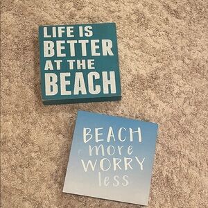 Beach Quote Decorative Signs Set